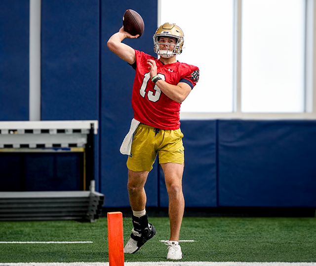Riley Leonard of Notre Dame Reveals the Secret Behind His Speedy Return After Ankle Surgery